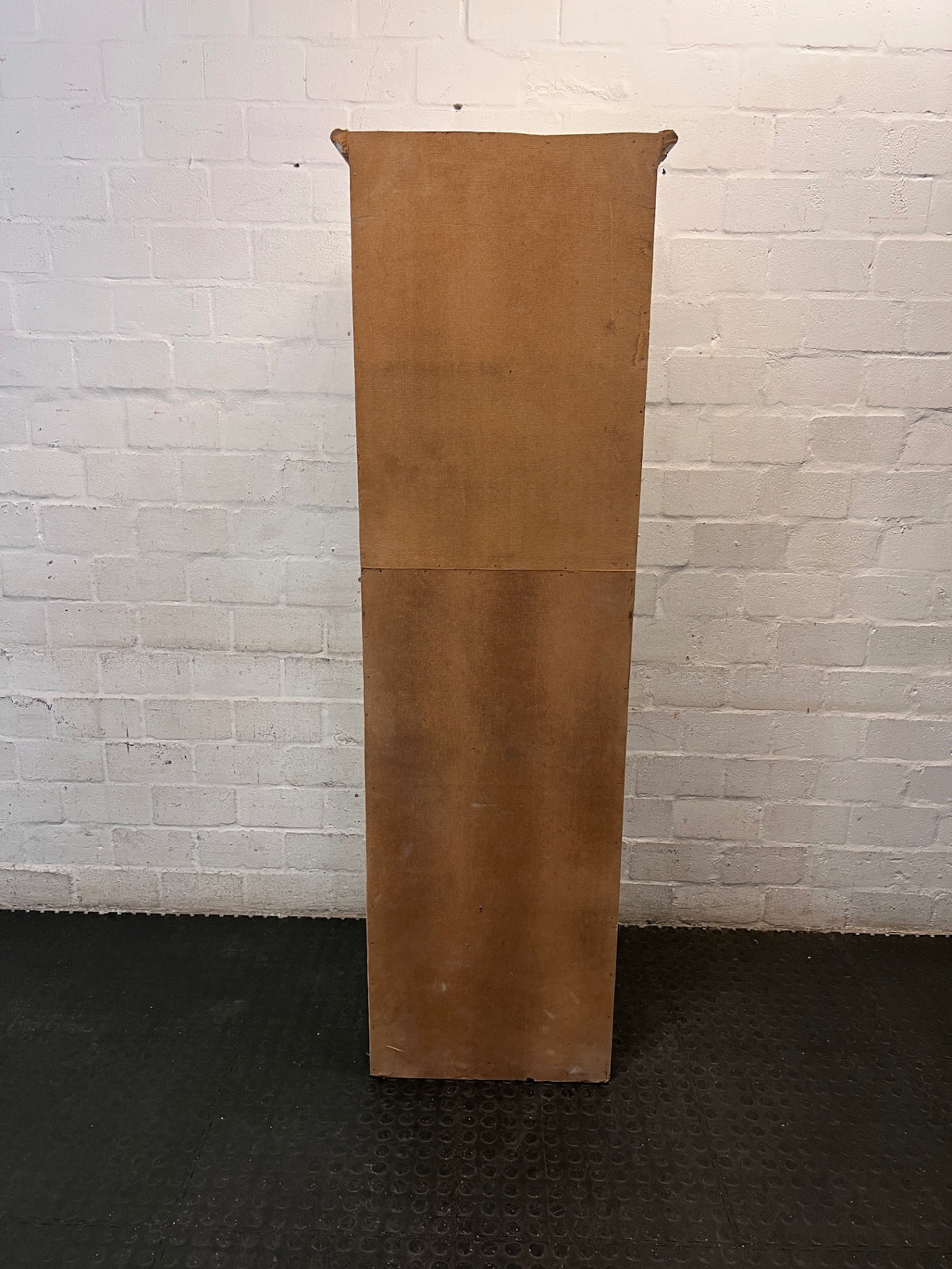 Distressed White Slim Single Door Wardrobe — Constructed from Recycled Material – back view