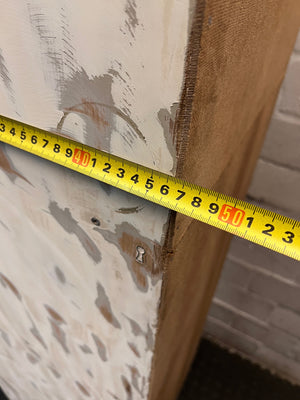 Distressed White Slim Single Door Wardrobe — Constructed from Recycled Material – width measurement