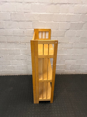 Folding Three-Tier Wooden Bookshelf – back view