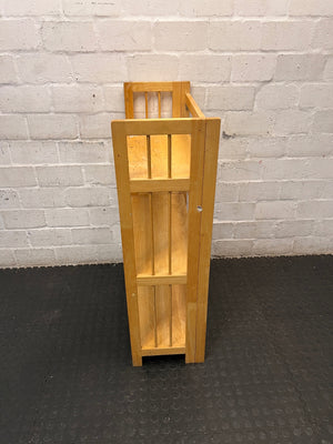 Folding Three-Tier Wooden Bookshelf – side view