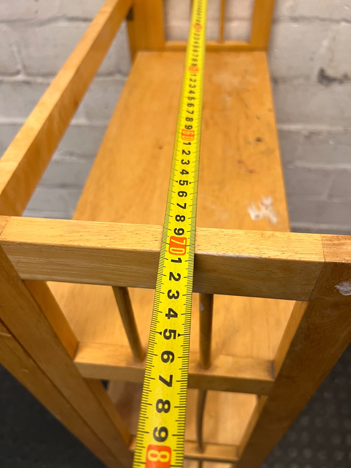 Folding Three-Tier Wooden Bookshelf – width measurement
