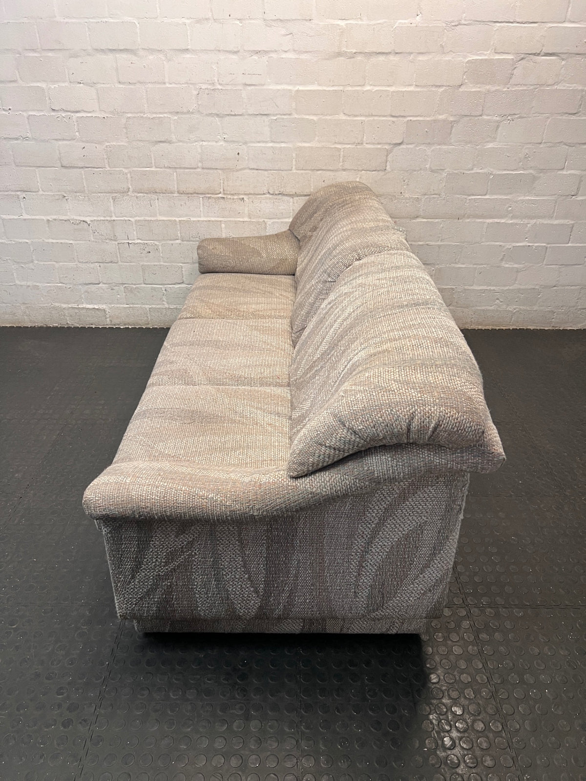 Patterned Fabric 3 Seater Couch – side view