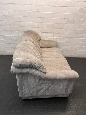 Textured Grey Patterned 2 Seater Couch — Fair Condition – top view