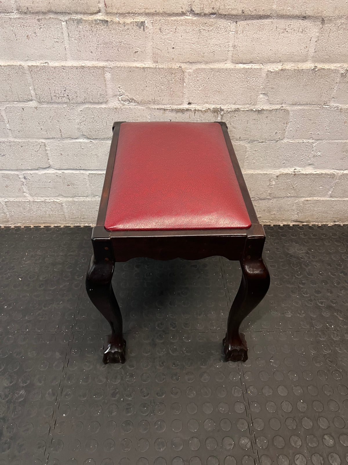 Vintage Style Dressing Table Stool with Ball and Claw Feet — Used; Fair Condition – condition detail