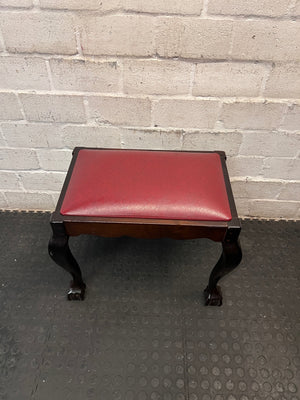 Vintage Style Dressing Table Stool with Ball and Claw Feet — Used; Fair Condition – side view