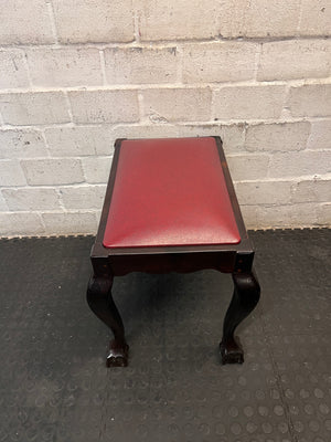 Vintage Style Dressing Table Stool with Ball and Claw Feet — Used; Fair Condition – top view