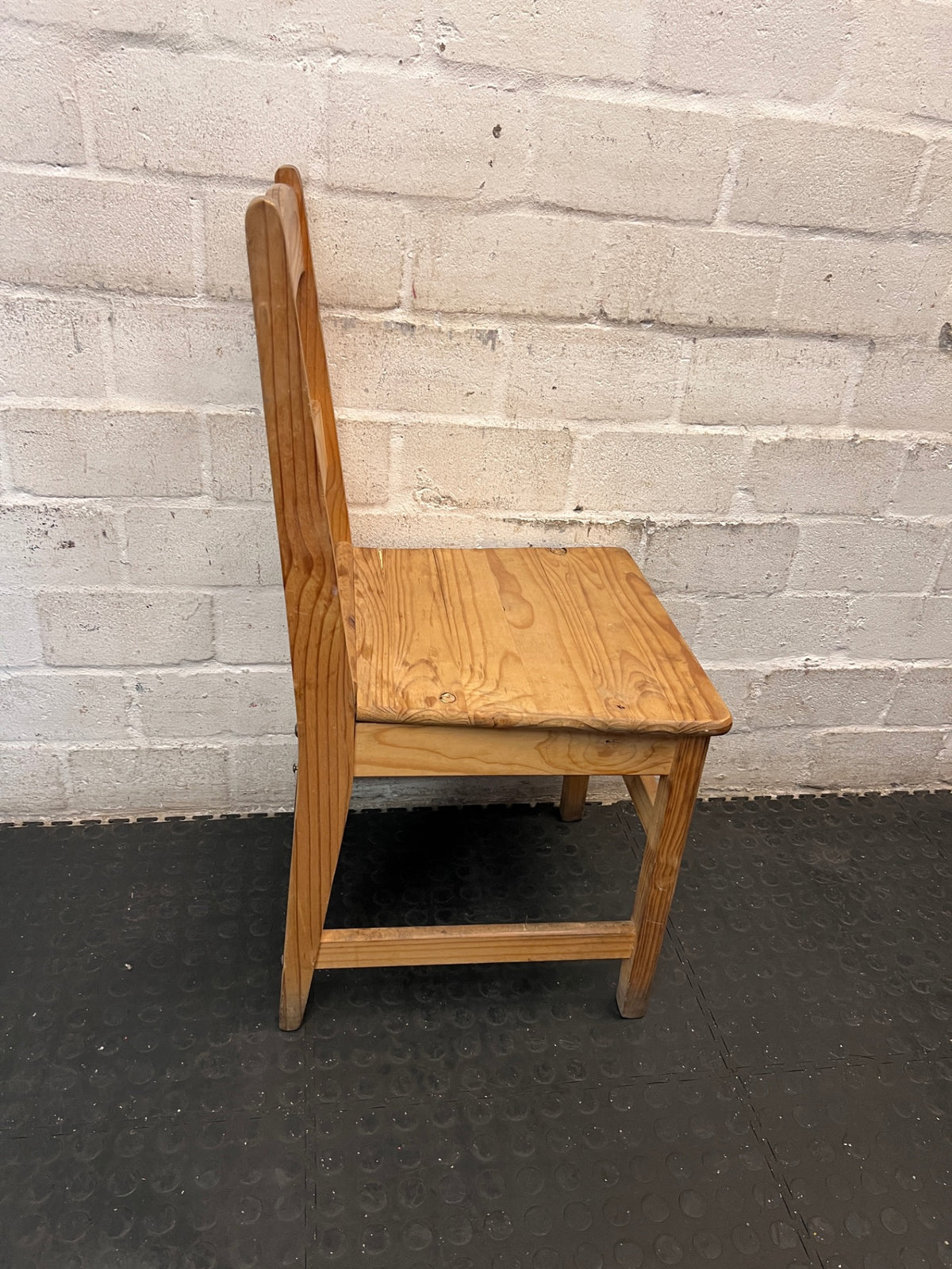 Rustic Natural Pine Dining Chair – back view