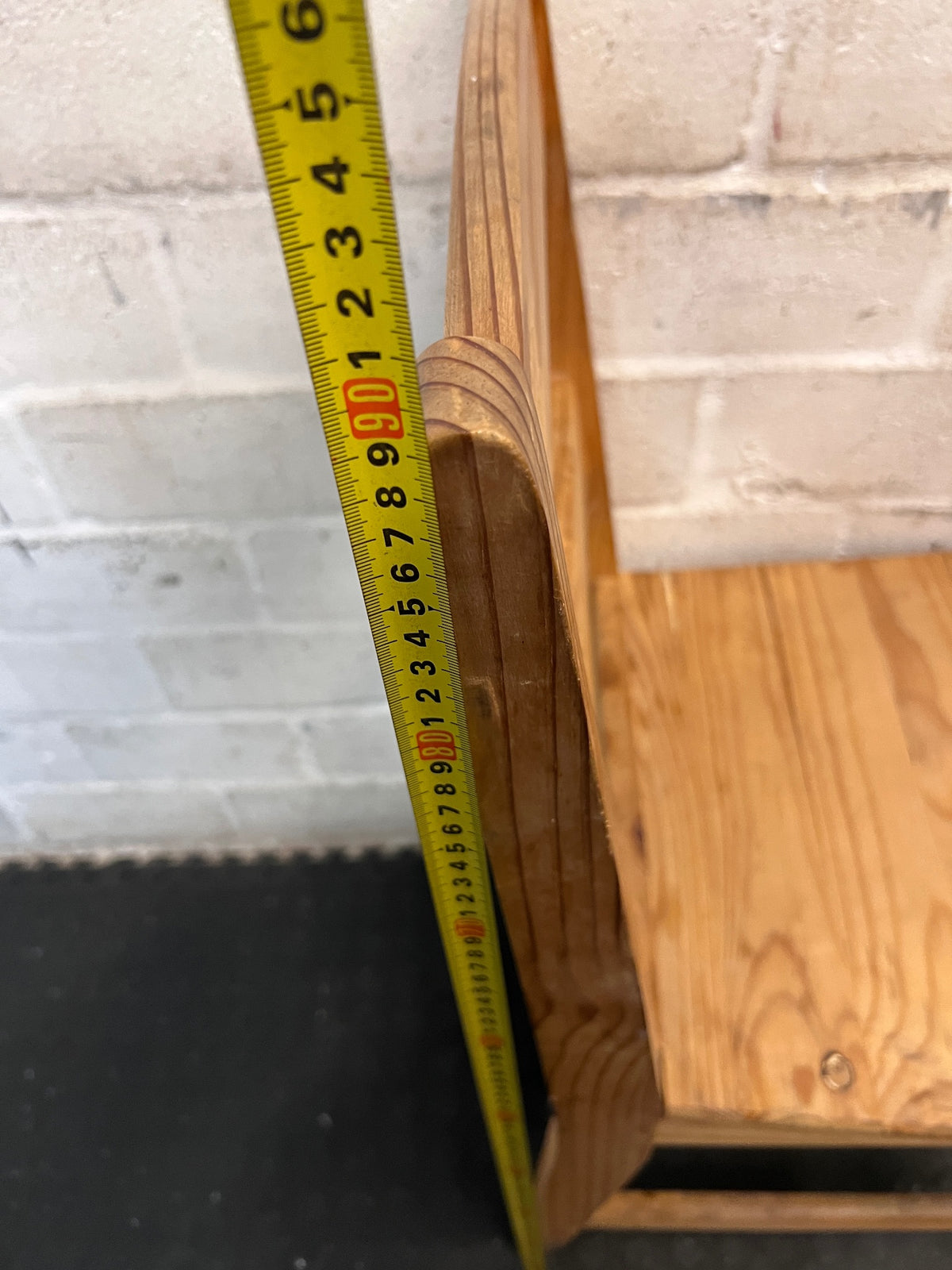 Rustic Natural Pine Dining Chair – height measurement