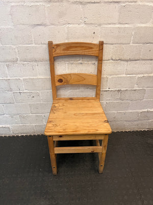 Rustic Natural Pine Dining Chair – main front view