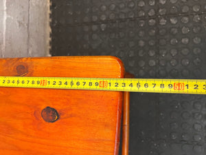 Honey-Toned Wooden Ladder Back Dining Chair — Fair Condition with Visible Wear – width measurement