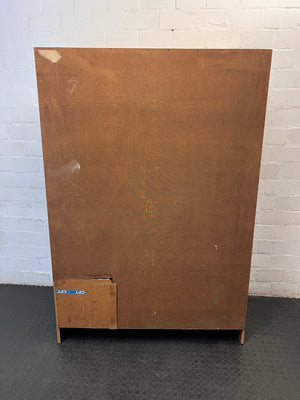 Three-Door Wood-Tone Veneer Wardrobe – back view