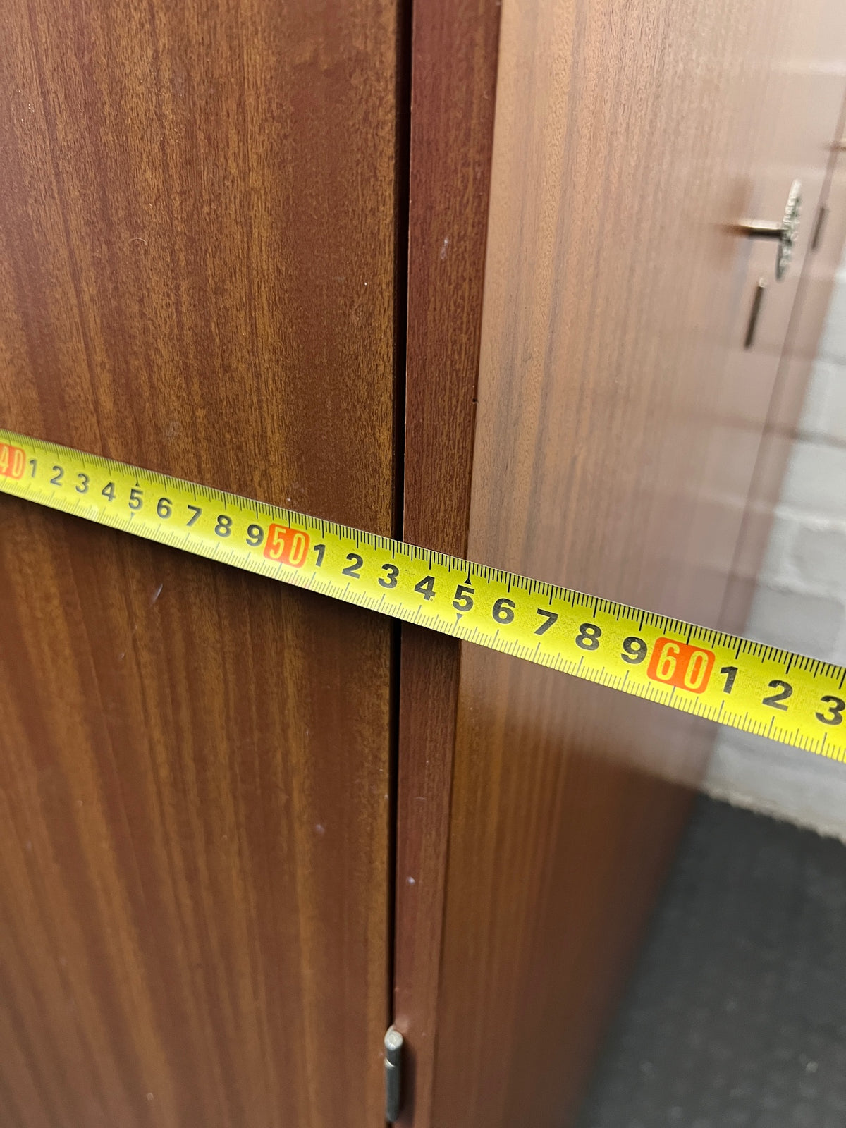 Three-Door Wood-Tone Veneer Wardrobe – width measurement