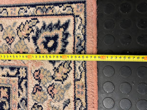 Pink Traditional Persian Style Medallion Rug — Fair Used Condition – depth measurement