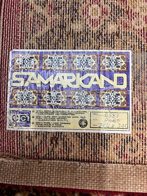 Red Persian Style Ornamental Area Rug — Fair Condition with General Wear – top view
