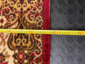 Red Persian Style Ornamental Area Rug — Fair Condition with General Wear – width measurement
