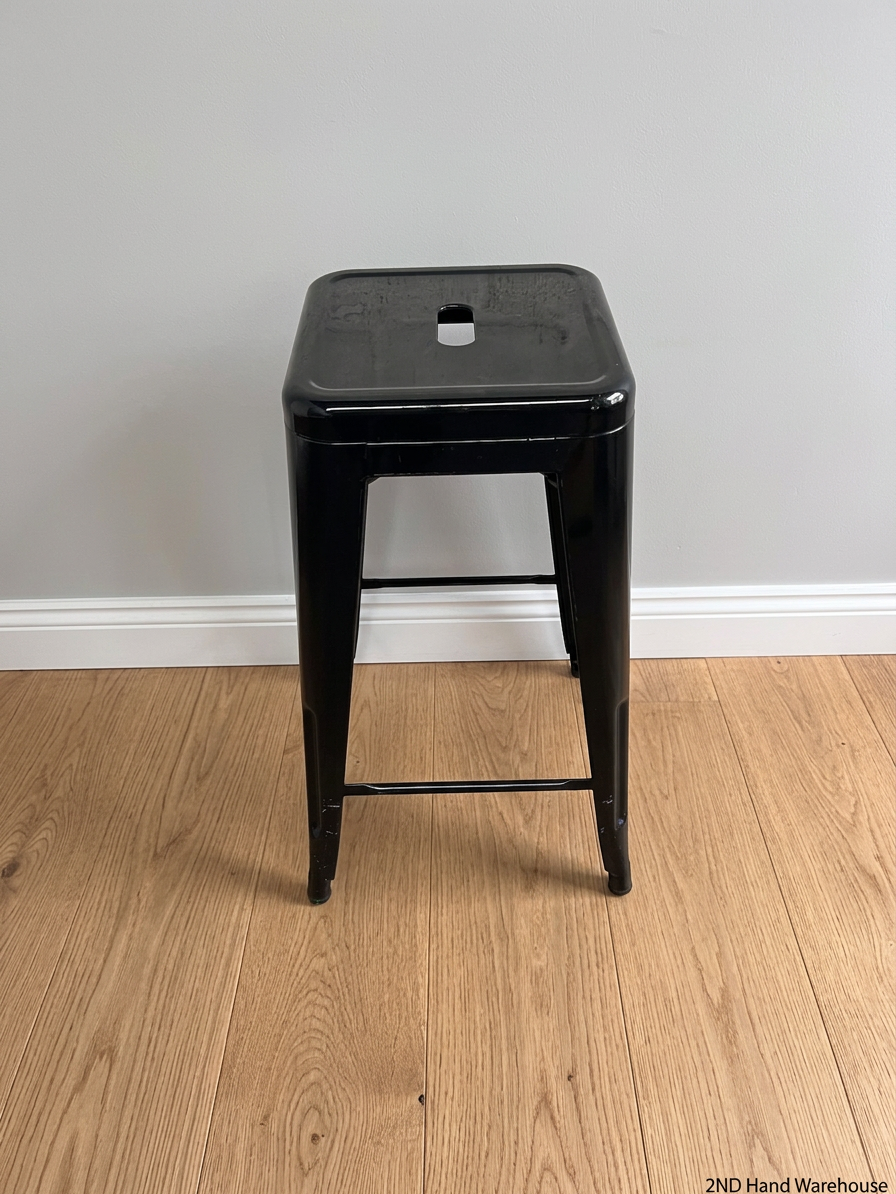Black Industrial Metal Bar Stool — Fair Used Condition – styled product image
