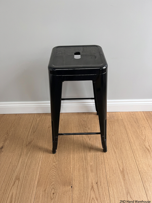 Black Industrial Metal Bar Stool — Fair Used Condition – styled product image