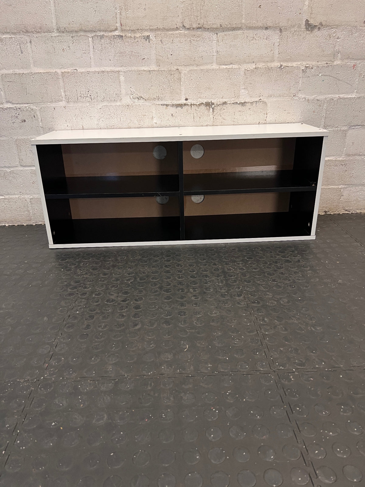 Two-Tone Low Profile TV Unit with Cable Management – main front view