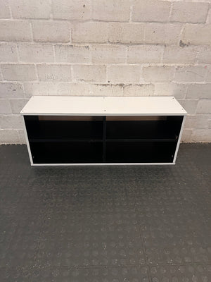 Two-Tone Low Profile TV Unit with Cable Management – side view