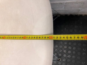 White Moulded Dining Chair with Metal Eiffel Base – depth measurement