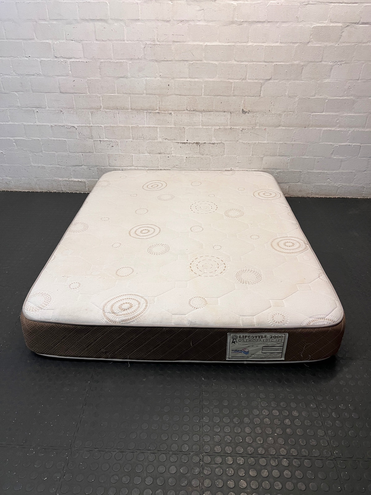 Truform Lifestyle 2000 Queen Orthopaedic Mattress — Well Used Mattress – main front view