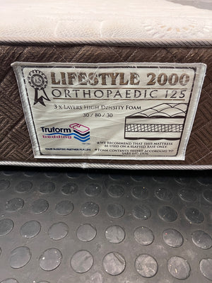 Truform Lifestyle 2000 Queen Orthopaedic Mattress — Well Used Mattress – side view