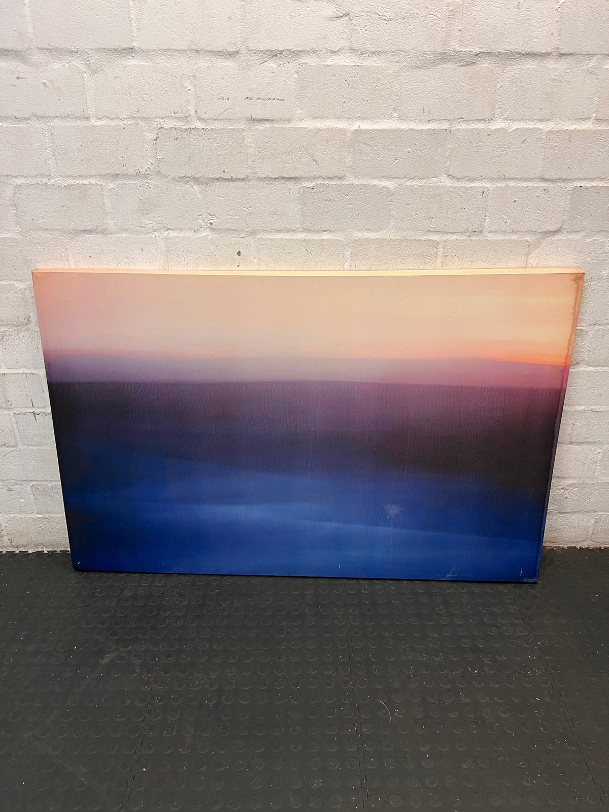 Large Abstract Horizon Canvas Painting – condition detail