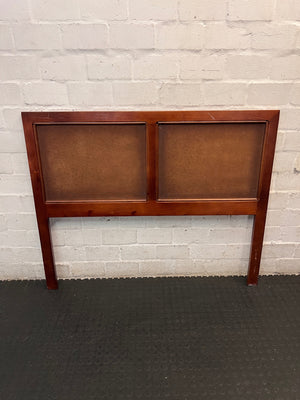 Double Woven Rattan and Wood Headboard – back view
