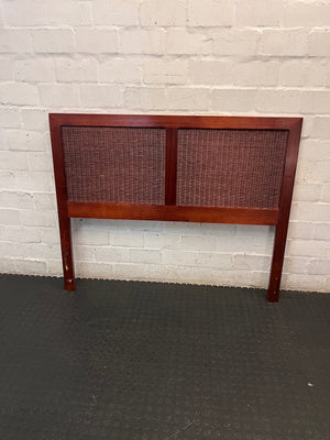 Double Woven Rattan and Wood Headboard – main front view