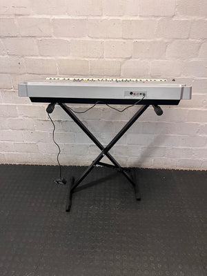 Sanchez Silver Electronic Keyboard with Stand — Good Working Order; Fair Condition – back view