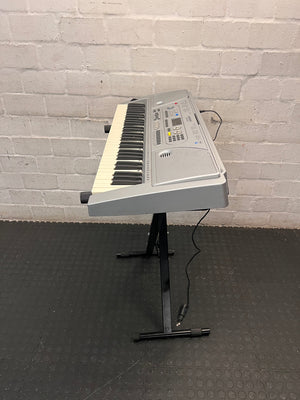 Sanchez Silver Electronic Keyboard with Stand — Good Working Order; Fair Condition – condition detail