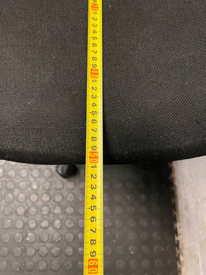 Black Fabric High Back Office Chair — Fair Used Condition – depth measurement