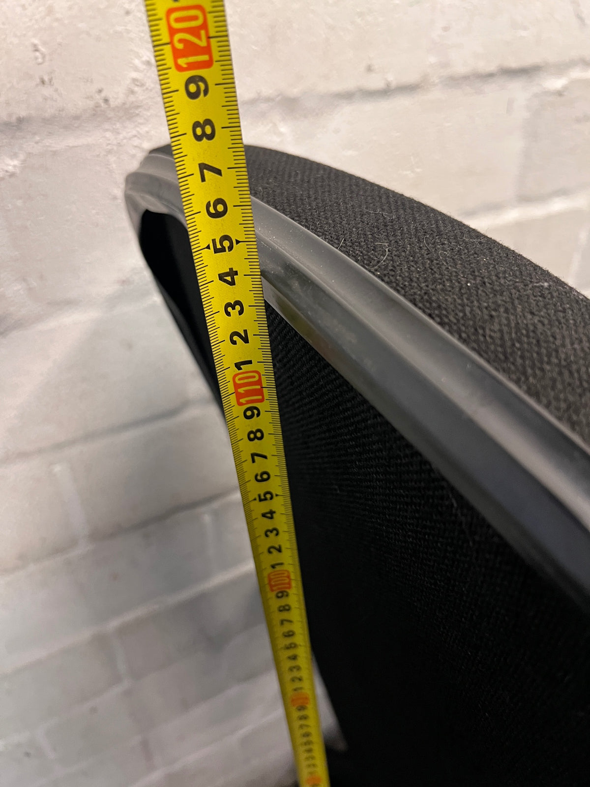 Black Fabric High Back Office Chair — Fair Used Condition – height measurement