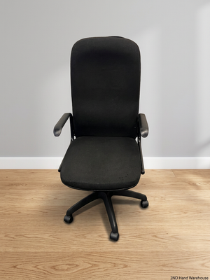 Black Fabric High Back Office Chair — Fair Used Condition – styled product image
