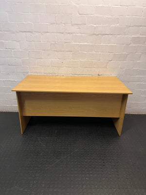 Oak-Finish Rectangular Office Desk — Minor Surface Marks – condition detail