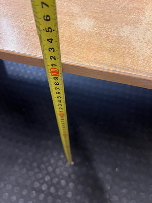 Oak-Finish Rectangular Office Desk — Minor Surface Marks – height measurement
