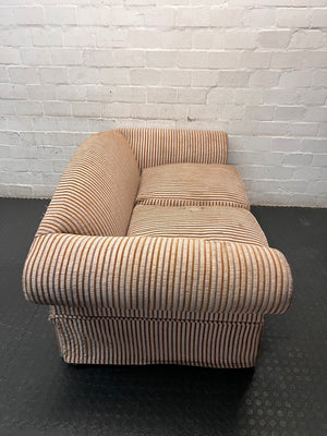 Striped Upholstered 2 Seater Couch with Rolled Arms – top view