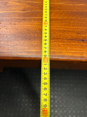 Rustic Wooden X-Frame Dining Table – depth measurement