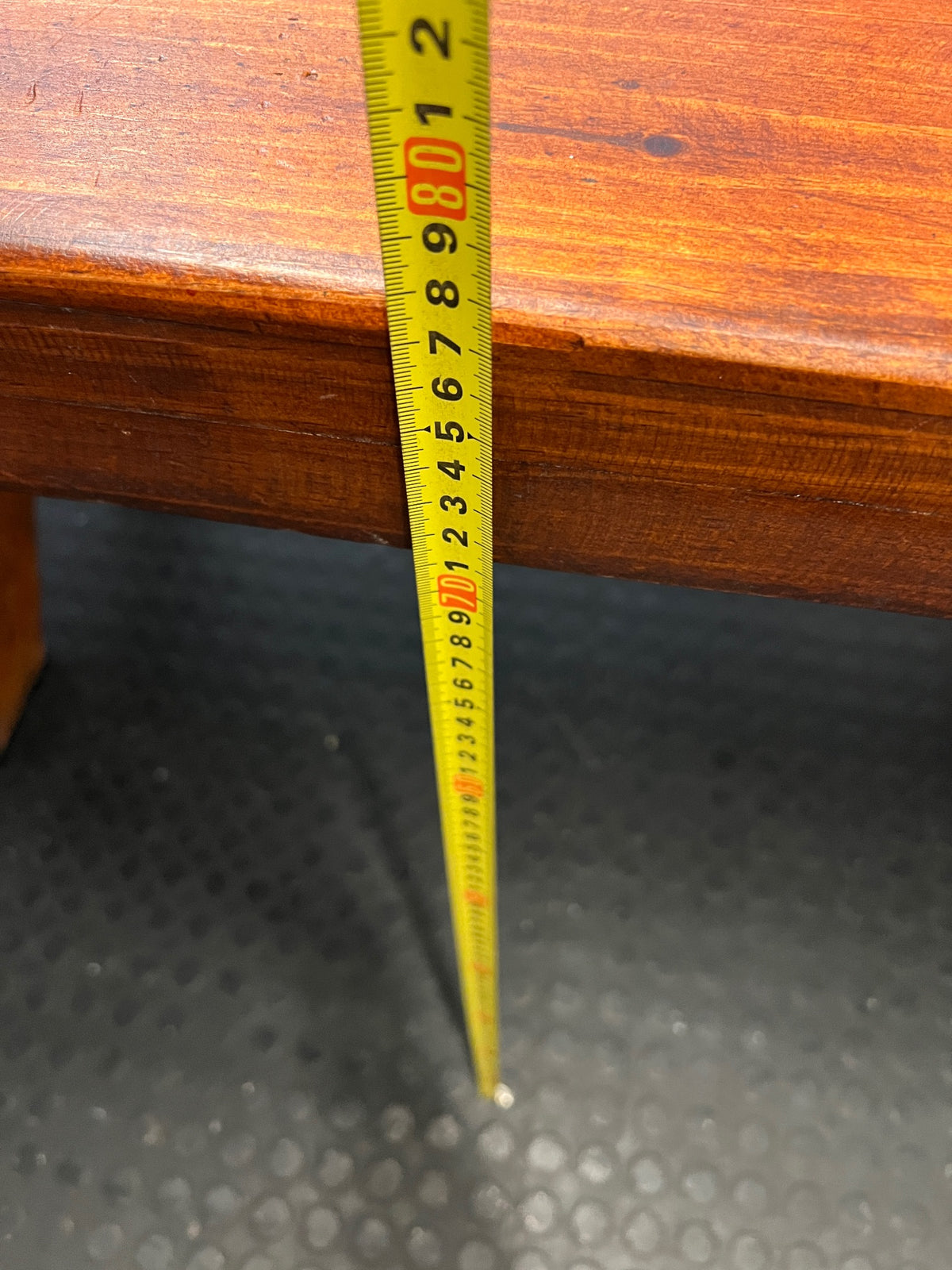 Rustic Wooden X-Frame Dining Table – height measurement