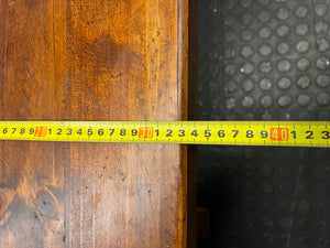Rustic Wooden Bench with X-Frame Legs – depth measurement