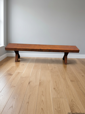 Rustic Wooden Bench with X-Frame Legs – styled product image