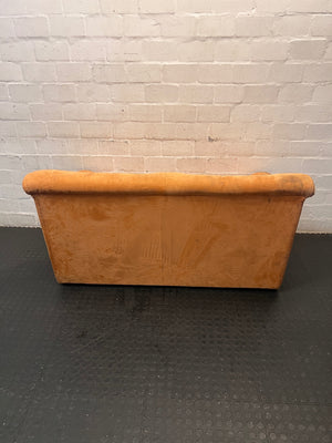 Orange Suede-Style 2 Seater Couch – condition detail