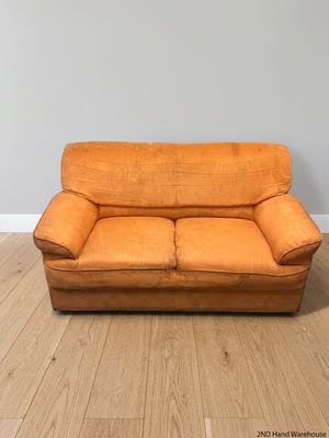 Orange Suede-Style 2 Seater Couch – styled product image
