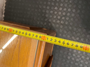 Japanese Oak Dressing Table with Large Mirror — Good Condition with Glass Top – depth measurement
