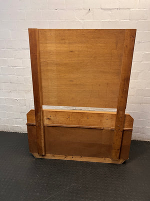 Japanese Oak Dressing Table with Large Mirror — Good Condition with Glass Top – top view