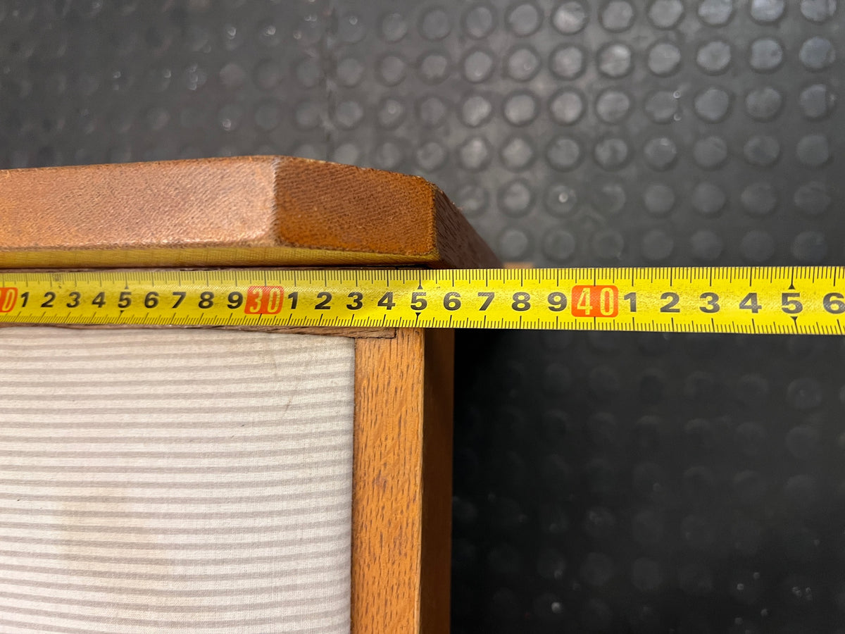 Wooden Dressing Stool with Striped Upholstered Seat – depth measurement