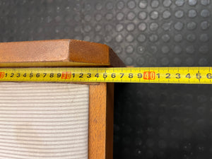 Wooden Dressing Stool with Striped Upholstered Seat – depth measurement