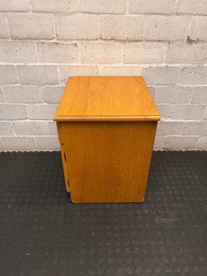 Light Brown Wooden Bedside Pedestal with Drawer — Well Used Condition – condition detail