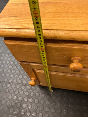 Light Brown Wooden Bedside Pedestal with Drawer — Well Used Condition – height measurement