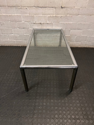 Chrome Frame Glass Coffee Table — Fair Condition With Visible Wear – back view